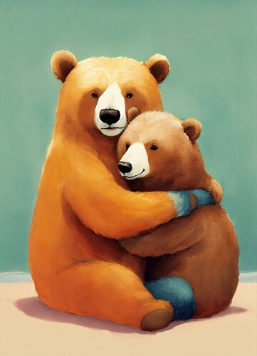 happy bears cuddling