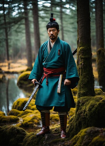 a courageous samurai among the trees (2)