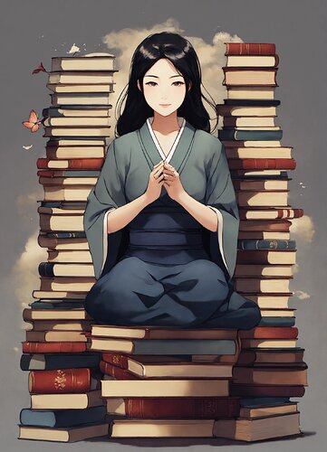 A dark-haired and very beautiful Japanese woman. S