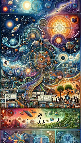 DALL·E 2024-01-04 23.09.14 - Create a highly detailed and thoughtfully composed illustration that depicts the vibrancy of life in a schematic way, similar to the provided examples
